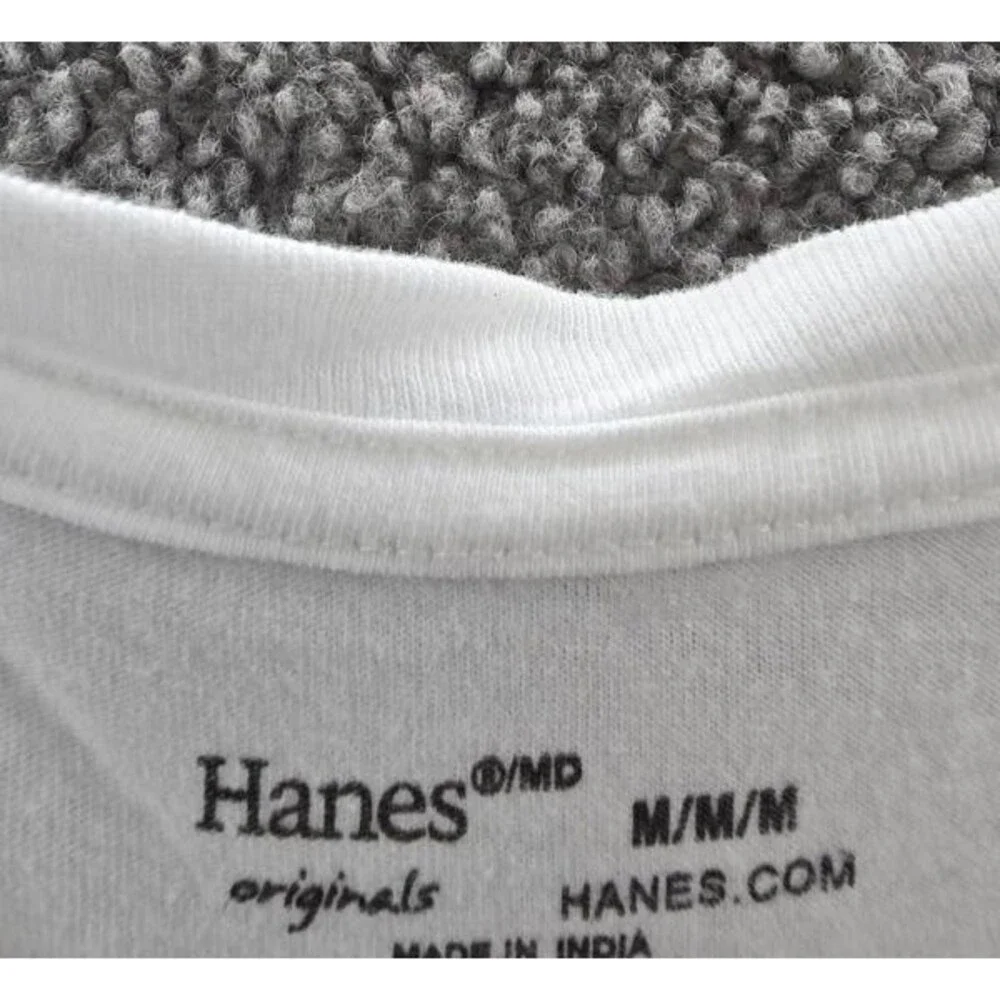 Hanes Originals Supersoft T-Shirt Men's M White Crew Neck Short Sleeve Pullover